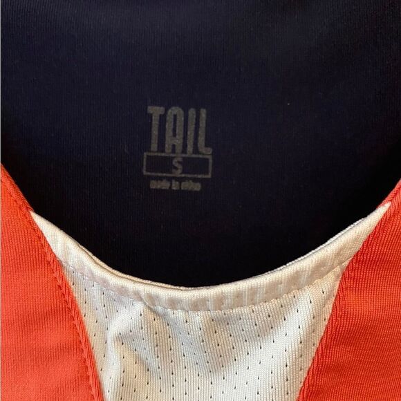 Tail Sz S Navy Blue Orange Colorblock Athletic Golf Pickleball Tennis Tank Top - Picture 3 of 5